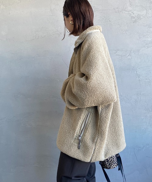 セール】[GYMPHLEX/ジムフレックス] COZY LIGHT スタンドネック ボア 
