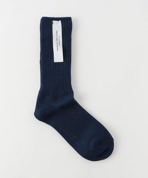 green label relaxing（グリーンレーベルリラクシング）の「GLR 22FW リブ ソックス（ソックス/靴下・メンズ・オフホワイト/グレー/ダークブラウン/ダークグリーン/パープル/ネイビー/レッド・FREE）」の5枚目の写真
