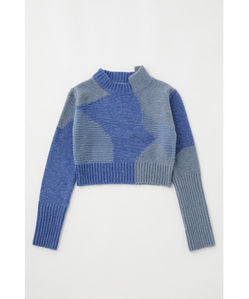 MOUSSY PATCHWORK SHORT ニット MOUSSY（マウジー）の「PATCHWORK SHORT ニット（ニット/セーター