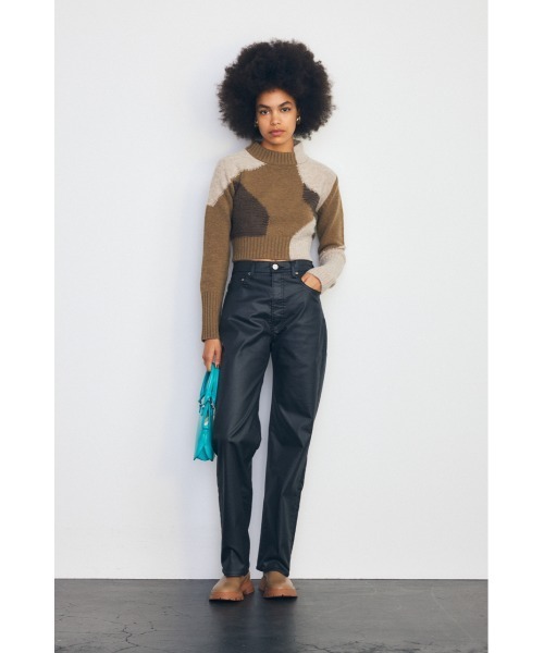 MOUSSY（マウジー）の「PATCHWORK SHORT ニット（ニット/セーター