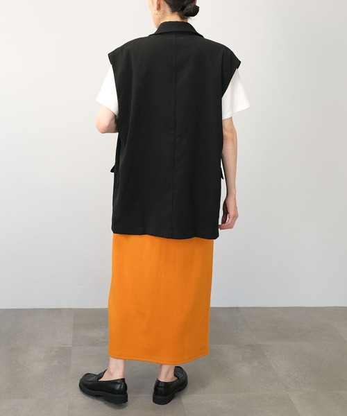 ANDJ(アンドジェイ)の「【2022/AW】起毛ツイルテーラードベスト(ベスト・レディース・ブラック/ベージュ・M)」の11枚目の写真