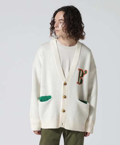 BEAVER（ビーバー）の「B omnivore/ビーオムニボー　FLOWER CARDIGAN ラワーカーディガン（カーディガン/ボレロ・メンズ・ホワイト/オレンジ・M/L）」の22枚目の写真