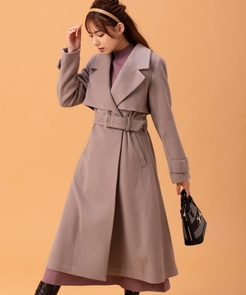 MISCH MASCH（ミッシュマッシュ）の「トレンチライクコート（ステンカラーコート・レディース・ブラック/ベージュ/モカ/ラベンダー・MEDIUM）」の3枚目の写真