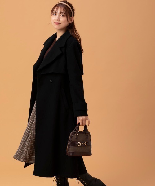 MISCH MASCH（ミッシュマッシュ）の「トレンチライクコート（ステンカラーコート・レディース・ブラック/ベージュ/モカ/ラベンダー・MEDIUM）」の14枚目の写真