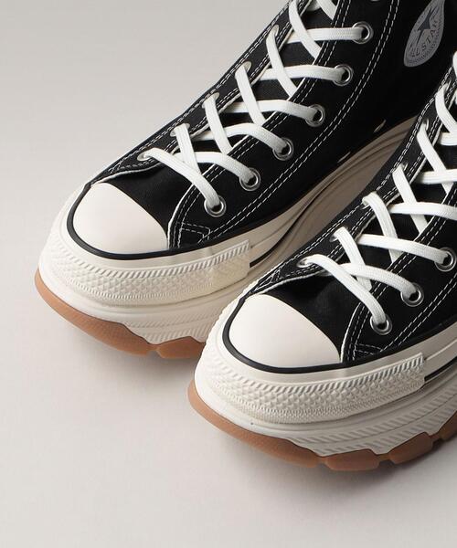 美品　CONVERSE 厚底スニーカー ホワイト　トレックウェーブ23.5cm コンバースオールスター トレックウェブH I 23.5cm バター