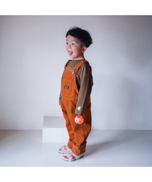 BREEZE（ブリーズ）の「スターサロペット（サロペット/オーバーオール・キッズ・ブラウン/オレンジ/ストライプ・90/100/110/120/80/130）」の5枚目の写真