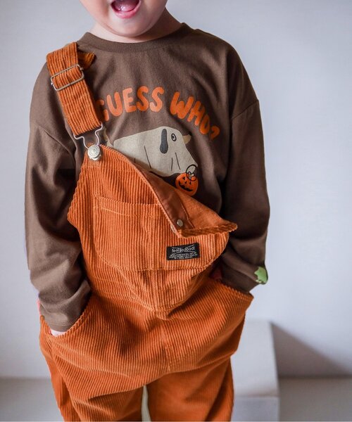 BREEZE（ブリーズ）の「スターサロペット（サロペット/オーバーオール・キッズ・ブラウン/オレンジ/ストライプ・90/100/110/120/80/130）」の12枚目の写真