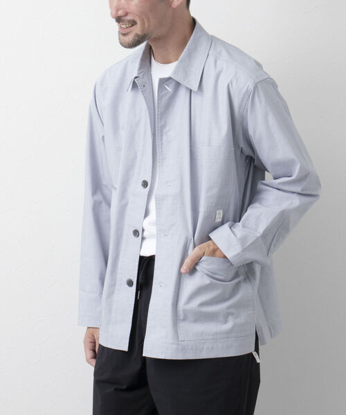 NOLLEY'S goodman（ノーリーズグッドマン）の「FUZZ JACKET　カバーオール　シャツブルゾン（ブルゾン・メンズ・ブルー/ホワイト系その他/ダークネイビー・L/M）」の2枚目の写真