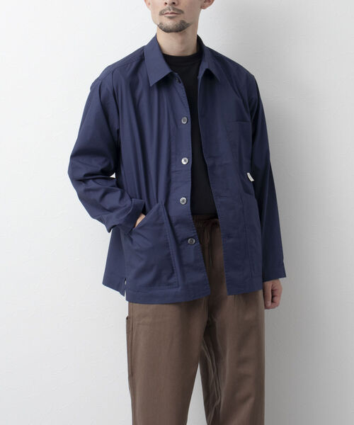 NOLLEY'S goodman（ノーリーズグッドマン）の「FUZZ JACKET　カバーオール　シャツブルゾン（ブルゾン・メンズ・ブルー/ホワイト系その他/ダークネイビー・L/M）」の3枚目の写真