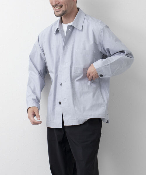 NOLLEY'S goodman（ノーリーズグッドマン）の「FUZZ JACKET　カバーオール　シャツブルゾン（ブルゾン・メンズ・ブルー/ホワイト系その他/ダークネイビー・L/M）」の11枚目の写真