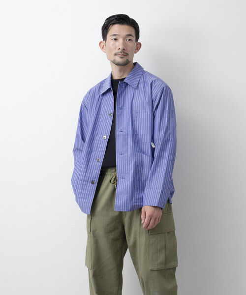 NOLLEY'S goodman（ノーリーズグッドマン）の「FUZZ JACKET　カバーオール　シャツブルゾン（ブルゾン・メンズ・ブルー/ホワイト系その他/ダークネイビー・L/M）」の12枚目の写真