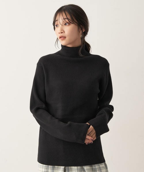 CRAFT STANDARD BOUTIQUE（クラフトスタンダードブティック）の「タートルリブニット（ニット/セーター・レディース・マスタード/アイボリー/レッド/チャコールグレー/ブラック・M/L）」の3枚目の写真