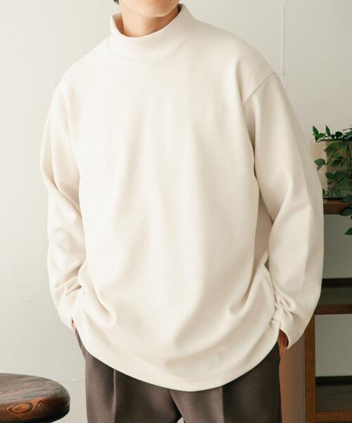 ITEMS URBANRESEARCH（アイテムズ アーバンリサーチ）の「ハイネックリブカットソー（Tシャツ/カットソー・メンズ・オフホワイト/グレー/ピンク/ネイビー・LARGE/MEDIUM）」の2枚目の写真