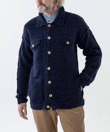 HERRINGBONE CLUB | ペルー製 手編み Gジャン型 アルパカ ブルゾン メンズ[warawara/ワラワラ](ブルゾン)