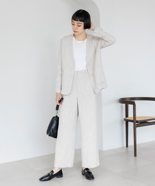 THE SHOP TK （ザ ショップ ティーケー ）の「◆【セレモニー/入卒/美脚/SETUP可】ミックスツイードワイドパンツ（その他パンツ・レディース・ネイビー系3/ベージュ系その他7・12/13/14）」の5枚目の写真