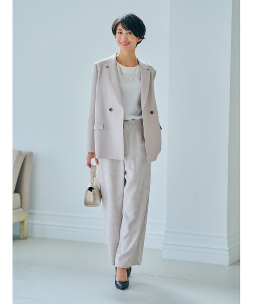 THE SHOP TK （ザ ショップ ティーケー ）の「◆【セレモニー/入卒/美脚/SETUP可】ミックスツイードワイドパンツ（その他パンツ・レディース・ネイビー系3/ベージュ系その他7・12/13/14）」の7枚目の写真