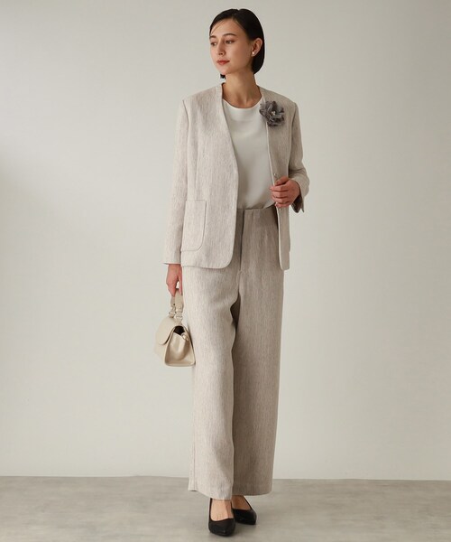 THE SHOP TK （ザ ショップ ティーケー ）の「◆【セレモニー/入卒/美脚/SETUP可】ミックスツイードワイドパンツ（その他パンツ・レディース・ネイビー系3/ベージュ系その他7・12/13/14）」の20枚目の写真