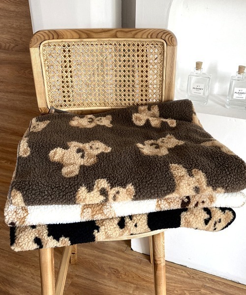 Made in I（メイドインアイ）の「テディベアボアブランケット（ブランケット・レディース・ブラウン/アイボリー/ブラック・FREE）」の18枚目の写真