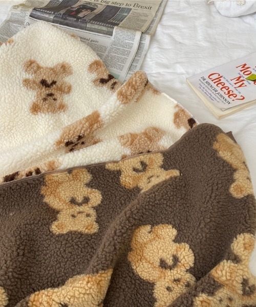 Made in I（メイドインアイ）の「テディベアボアブランケット（ブランケット・レディース・ブラウン/アイボリー/ブラック・FREE）」の22枚目の写真