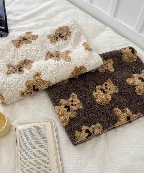 Made in I（メイドインアイ）の「テディベアボアブランケット（ブランケット・レディース・ブラウン/アイボリー/ブラック・FREE）」の14枚目の写真
