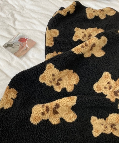 Made in I（メイドインアイ）の「テディベアボアブランケット（ブランケット・レディース・ブラウン/アイボリー/ブラック・FREE）」の6枚目の写真