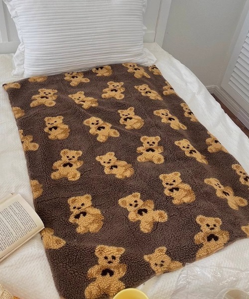 Made in I（メイドインアイ）の「テディベアボアブランケット（ブランケット・レディース・ブラウン/アイボリー/ブラック・FREE）」の16枚目の写真