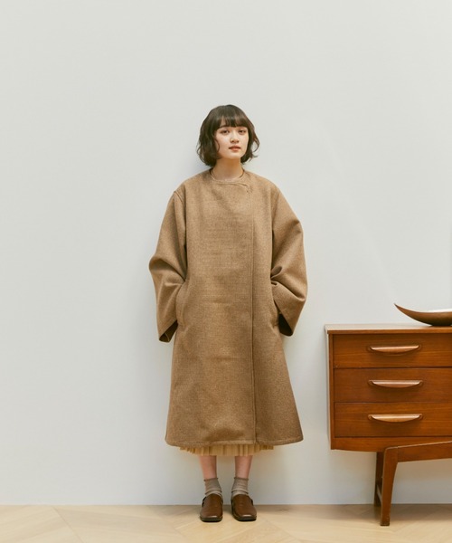 moi tytto(モイテュット)の「ワイドスリーブノーカラーコート(限定カラー:チェック)(ノーカラーコート・レディース・チェック・SMALL/MEDIUM)」の3枚目の写真