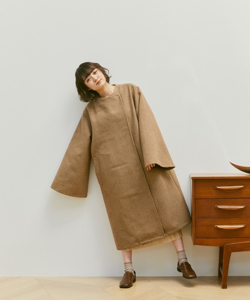 moi tytto(モイテュット)の「ワイドスリーブノーカラーコート(限定カラー:チェック)(ノーカラーコート・レディース・チェック・SMALL/MEDIUM)」の5枚目の写真