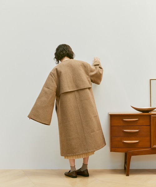 moi tytto(モイテュット)の「ワイドスリーブノーカラーコート(限定カラー:チェック)(ノーカラーコート・レディース・チェック・SMALL/MEDIUM)」の9枚目の写真