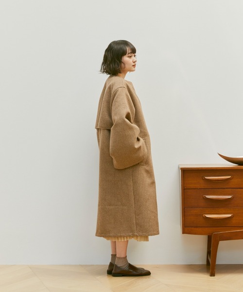 moi tytto(モイテュット)の「ワイドスリーブノーカラーコート(限定カラー:チェック)(ノーカラーコート・レディース・チェック・SMALL/MEDIUM)」の15枚目の写真