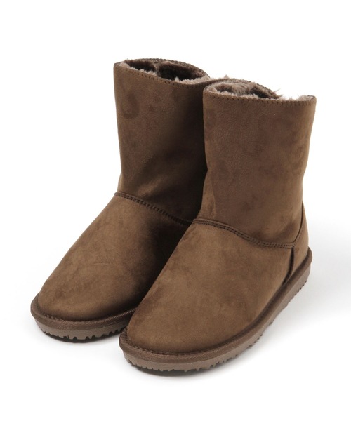 studio CLIP(スタディオクリップ)の「【撥水/抗菌防臭】フェイクムートン2WAYブーツ(ブーツ・レディース・ライトグレー/ブラウン/ブラック・MEDIUM/LARGE)」の1枚目の写真