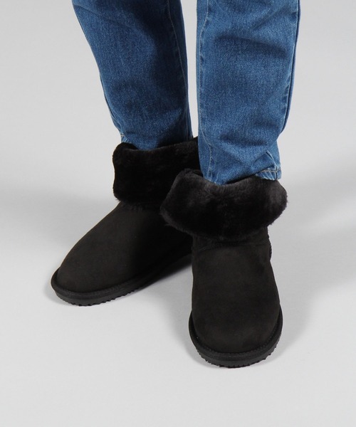 studio CLIP(スタディオクリップ)の「【撥水/抗菌防臭】フェイクムートン2WAYブーツ(ブーツ・レディース・ライトグレー/ブラウン/ブラック・MEDIUM/LARGE)」の4枚目の写真