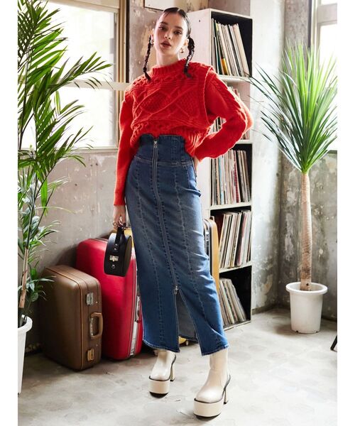 EVRIS（エヴリス）の「ミドルプラットフォームブーツ（ブーツ・レディース・ブラック/アイボリー・SMALL/MEDIUM/LARGE）」の12枚目の写真