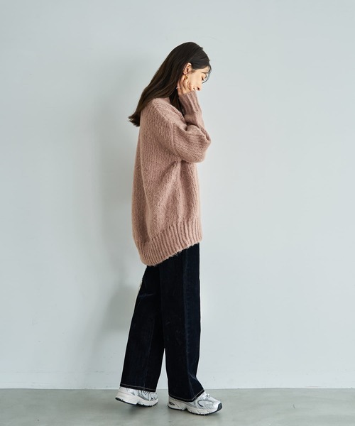 STYLE DELI(スタイルデリ)の「ルーズ編みニットビッグプルオーバー(ニット/セーター・レディース・キャメル/ブラック/ホワイト系・FREE)」の10枚目の写真