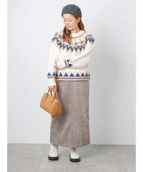 Lugnoncure(ルノンキュール)の「◎スエードタイトスカート(スカート・レディース・ブルー/モカ/オフホワイト/ブラック・フリ-)」の12枚目の写真