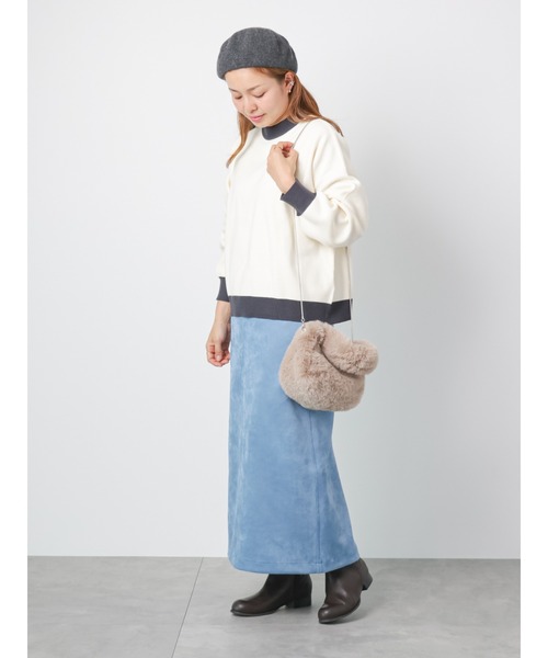 Lugnoncure(ルノンキュール)の「◎スエードタイトスカート(スカート・レディース・ブルー/モカ/オフホワイト/ブラック・フリ-)」の10枚目の写真