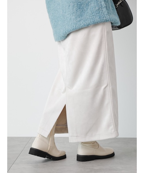 Lugnoncure(ルノンキュール)の「◎スエードタイトスカート(スカート・レディース・ブルー/モカ/オフホワイト/ブラック・フリ-)」の13枚目の写真