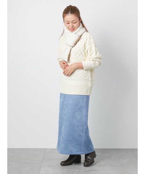 Lugnoncure(ルノンキュール)の「◎スエードタイトスカート(スカート・レディース・ブルー/モカ/オフホワイト/ブラック・フリ-)」の17枚目の写真