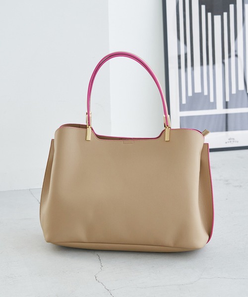 ROPE' PICNIC(ロペピクニック)の「A4対応/軽量レクタンメタル3層トートバッグ(トートバッグ・レディース・ベージュ系その他/ブラック系その他/ホワイト系その他5・FREE)」の3枚目の写真