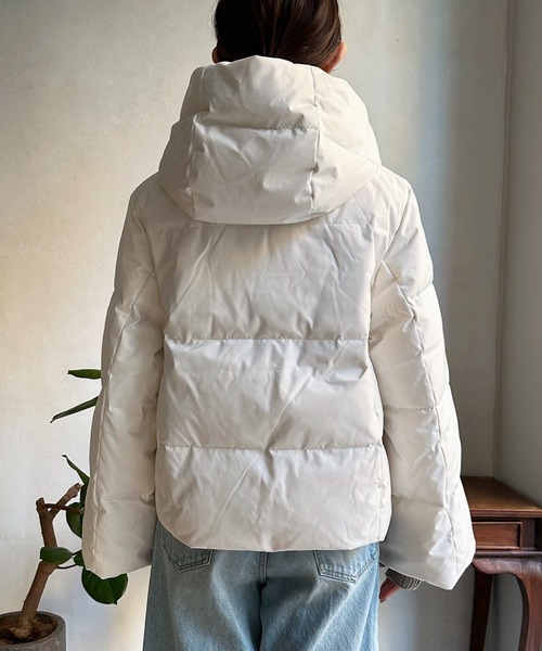 DouDou(ドゥドゥ)の「【WEB限定】フード付ダウン(ダウンジャケット/コート・レディース・ブラック/オフホワイト・FREE)」の8枚目の写真