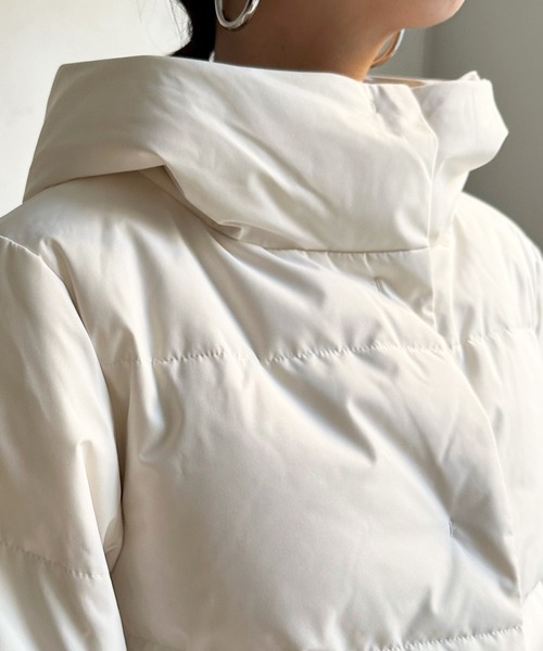 DouDou(ドゥドゥ)の「【WEB限定】フード付ダウン(ダウンジャケット/コート・レディース・ブラック/オフホワイト・FREE)」の11枚目の写真