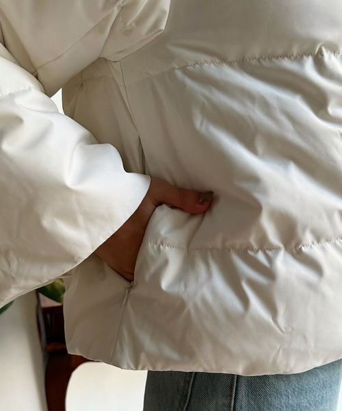 DouDou(ドゥドゥ)の「【WEB限定】フード付ダウン(ダウンジャケット/コート・レディース・ブラック/オフホワイト・FREE)」の17枚目の写真