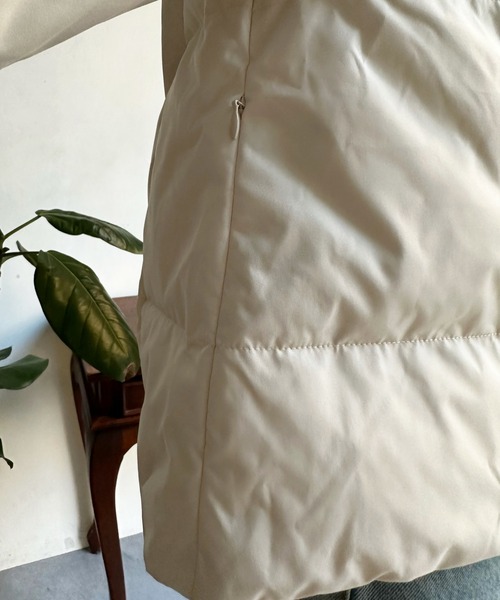 DouDou(ドゥドゥ)の「【WEB限定】フード付ダウン(ダウンジャケット/コート・レディース・ブラック/オフホワイト・FREE)」の5枚目の写真