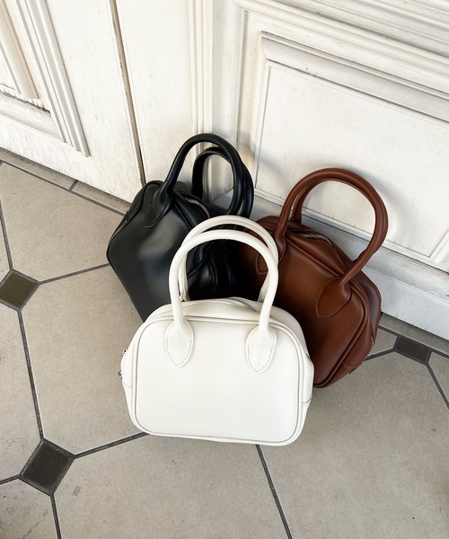 Lamoa(ラモア)の「Lamoa/2WAY スクエア ハンド ショルダー ボストンバッグ(ボストンバッグ・レディース・ホワイト/ブラウン/ブラック・FREE)」の8枚目の写真