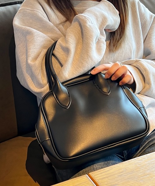 Lamoa(ラモア)の「Lamoa/2WAY スクエア ハンド ショルダー ボストンバッグ(ボストンバッグ・レディース・ホワイト/ブラウン/ブラック・FREE)」の10枚目の写真