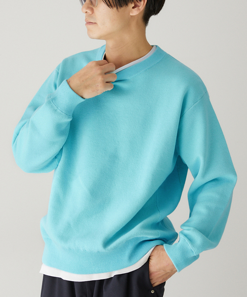 417 EDIFICE(フォーワンセブンエディフィス)の「スウェットライク 12Gニット(ニット/セーター・メンズ・ブルー系その他/アイボリー/パープル/チャコールグレー/ネイビー/イエロー・LARGE/MEDIUM)」の4枚目の写真