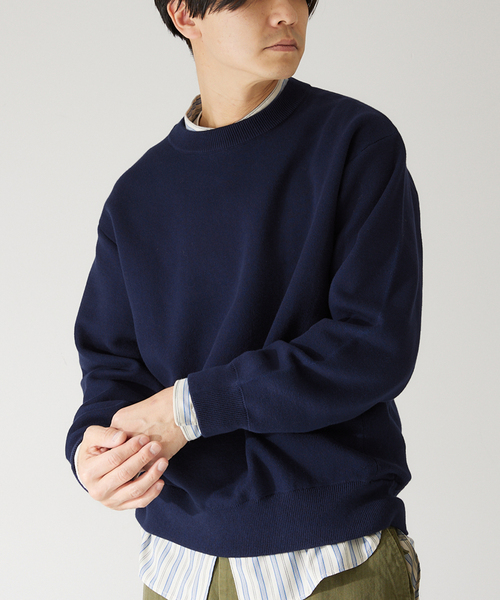 417 EDIFICE(フォーワンセブンエディフィス)の「スウェットライク 12Gニット(ニット/セーター・メンズ・ブルー系その他/アイボリー/パープル/チャコールグレー/ネイビー/イエロー・LARGE/MEDIUM)」の3枚目の写真