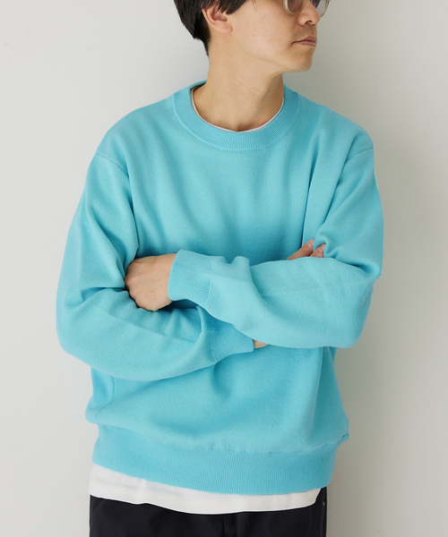 417 EDIFICE(フォーワンセブンエディフィス)の「スウェットライク 12Gニット(ニット/セーター・メンズ・ブルー系その他/アイボリー/パープル/チャコールグレー/ネイビー/イエロー・LARGE/MEDIUM)」の7枚目の写真