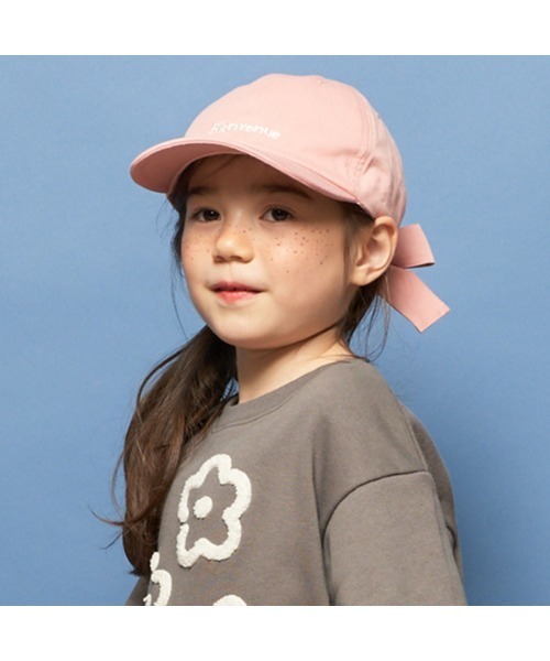 Lycee mine（リセマイン）の「アソートロゴ刺しゅうリボンキャップ（キャップ・キッズ・パープル/ベージュ/ピンク/アイボリー/ブラック・52cm/54cm）」の9枚目の写真