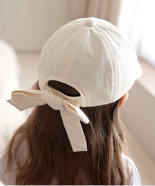 Lycee mine（リセマイン）の「アソートロゴ刺しゅうリボンキャップ（キャップ・キッズ・パープル/ベージュ/ピンク/アイボリー/ブラック・52cm/54cm）」の15枚目の写真